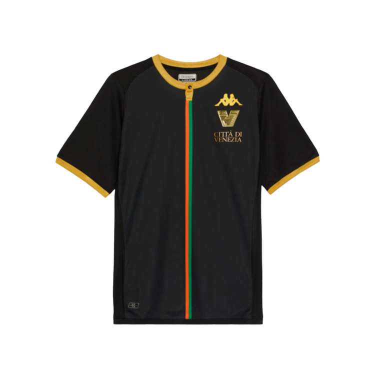 T-Shirt Kappa Venezia Home Jersey 2023-2024 Black-Gold - Fútbol