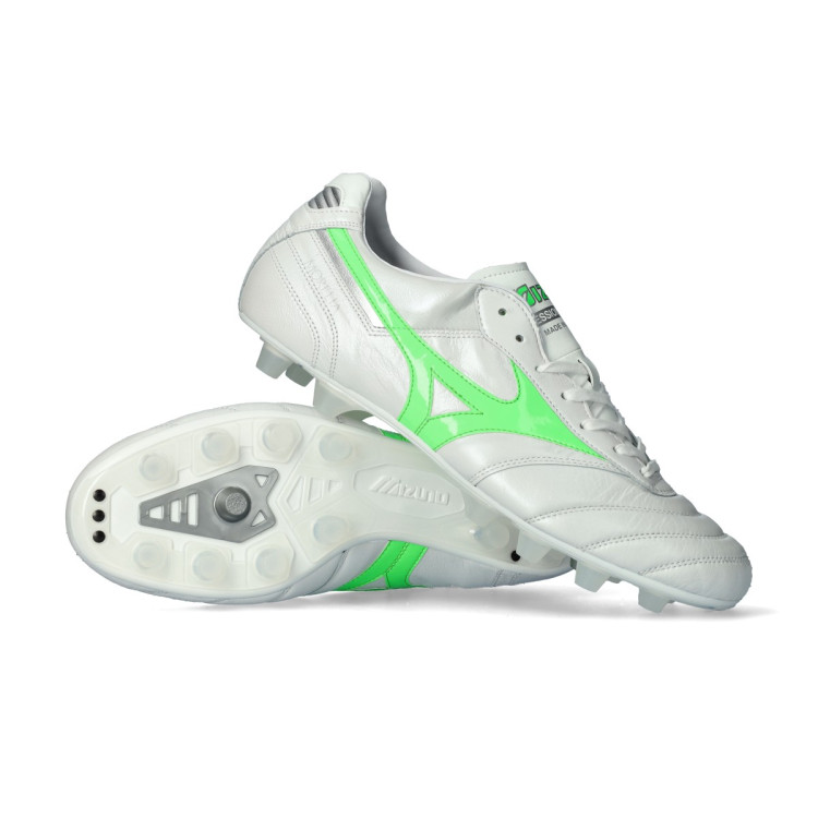 Football Boots Mizuno Morelia II Japan FG White-Neon Green-Galaxy