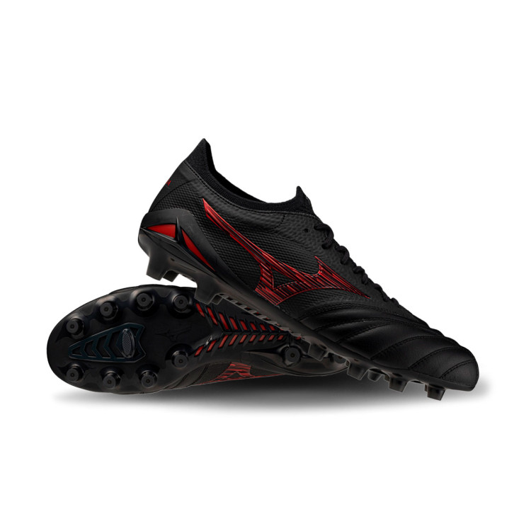 Mizuno Morelia NEO Ⅲ JAPAN ブラック/レッド Black and Red FG Soccer Cleats: Mizuno Morelia Neo 3 Japan